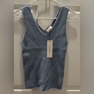 NWT Calvin Klein Light Blue Ribbed Tank Top